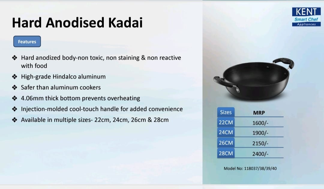 kent hard anodised kadai